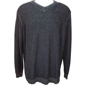 Johnston & Murphy Plaited Cotton-Wool-Nylon Blend V-Neck Sweater Medium NWT